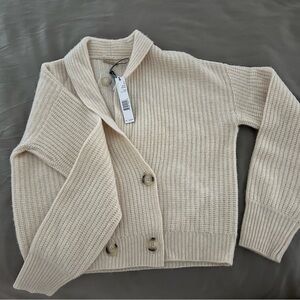 Elie Tahari 100% cashmere heather beige cardigan